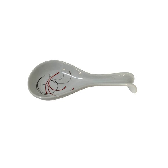 Corelle Red Black Splendor Spoon Rest Squiggle Line - Picture 1 of 4